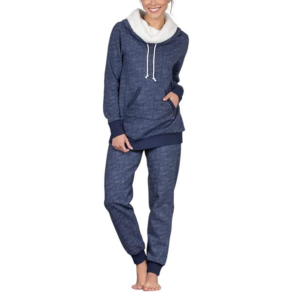 PajamaGram Womens Pajama Sets - Winter Pajamas For Women, Shearling Rollneck
