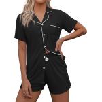 Ekouaer Pajamas Women Short Sleeve Sleepwear Button Down Loungewear Soft Pjs Shorts Set