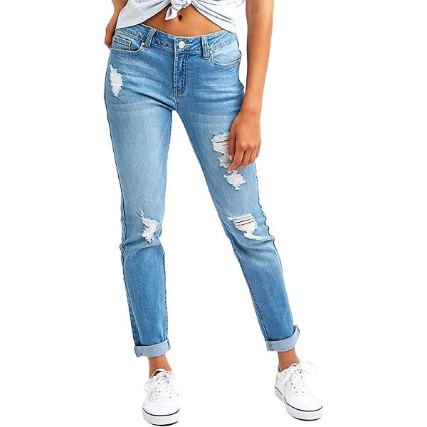 Resfeber Women's Ripped Boyfriend Jeans Stretch Jeans