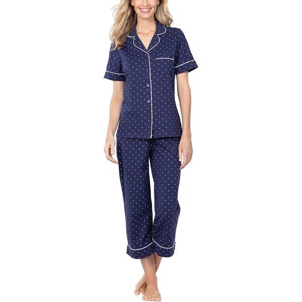 PajamaGram Cotton Pajamas For Women - Capri Pajamas For Women Set, 100% Cotton