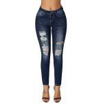 roswear Women's Essentials Ripped Mid Rise Destroyed Skinny Jeans