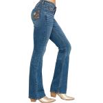 Bootcut Jeans for Women Fit Embroidered Washed Jean Denim Pants