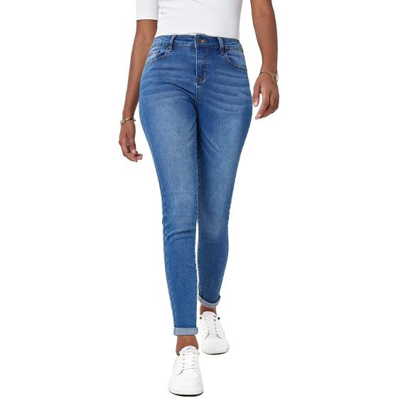 RHODANTHE Women's Ripped Skinny Jeans Stretch Boyfriend Trendy Jean Women Straight Distressed Jeans