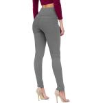 Women Butt Lift 3 Buttons Wide High Waist Stretch Denim Skinny Jeans with Short/Long Inseam