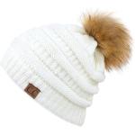C.C Hatsandscarf Exclusives Unisex Solid Ribbed Beanie with Pom (HAT-43)