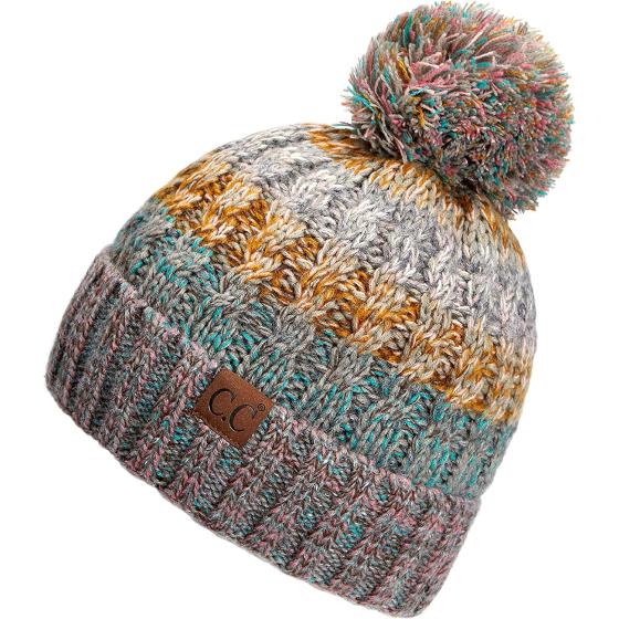 C.C Exclusives Women's Winter Seed Stitched Confetti Pom Beanie Hat (HAT-1816)(HAT-2214)(HAT-2085)(HAT-3841)