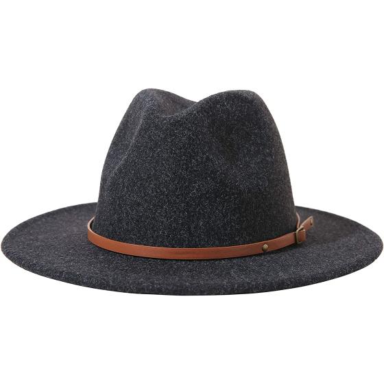 Lanzom Women Lady Felt Fedora Hat Wide Brim Wool Panama Hats with Band
