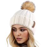 FURTALK Womens Winter Knitted Beanie Hat with Faux Fur Pom Warm Knit Skull Cap Beanie for Women…