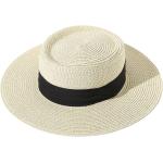 Lanzom UPF50+ Women Wide Brim Straw Panama Sun Hat Boater Summer Beach Sun Hat