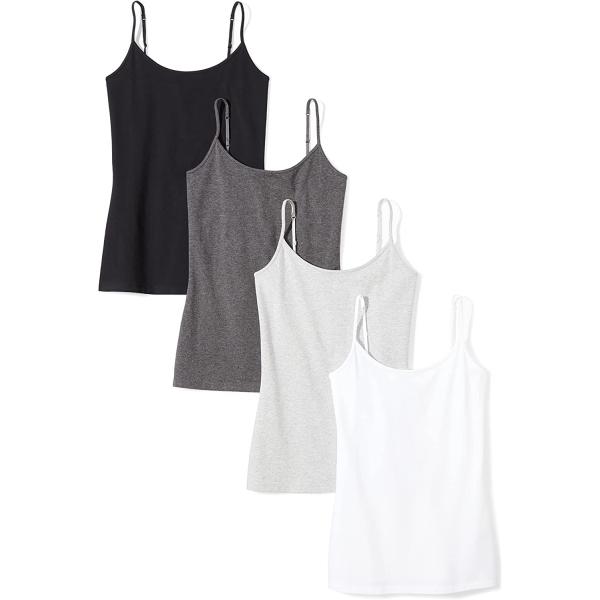 Amazon Essentials Women's Slim-Fit Camisole, Pack of 4