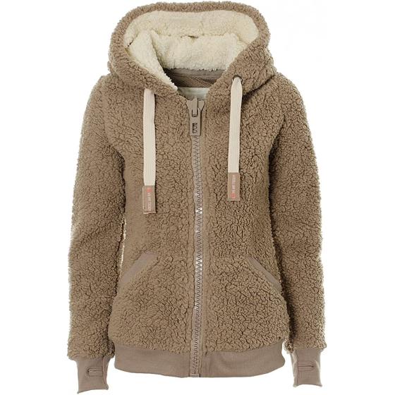 kooosin Women's New hooded sherpa jacket women Casual Winter Warm Soft Teddy Coat Zip Up Hooded Sweatshirt Jacket Coat