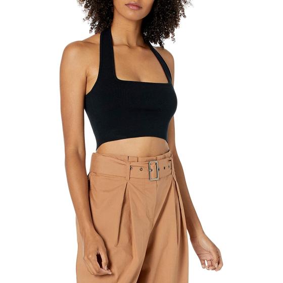 The Drop Women's Greta Fitted Square-Neck Halter Sweater Bralette