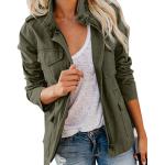 Soulomelody Womens Military Anorak Jackets Safari Utility Zip Up Lightweight Hoodies Casual Spring Fall Jacket with Pockets