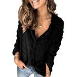 Astylish Women Pompom Button Down Shirt Casual Blouse Top