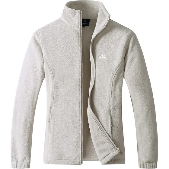 GIMECEN Women's Lightweight Full Zip Soft Polar Fleece Jacket Outdoor Recreation Coat With Zipper Pockets