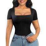 FeelinGirl Bodysuit for Women Tummy Control Seamless Fashion Thong Tops Short/Half/Short Puff/Long Puff Sleeve