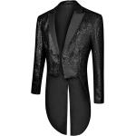 MAGE MALE Mens Sequin Tuxedo Jacket Tails Slim Fit Tailcoat Dress Coat Swallowtail Dinner Party Wedding Blazer Suit Jacket