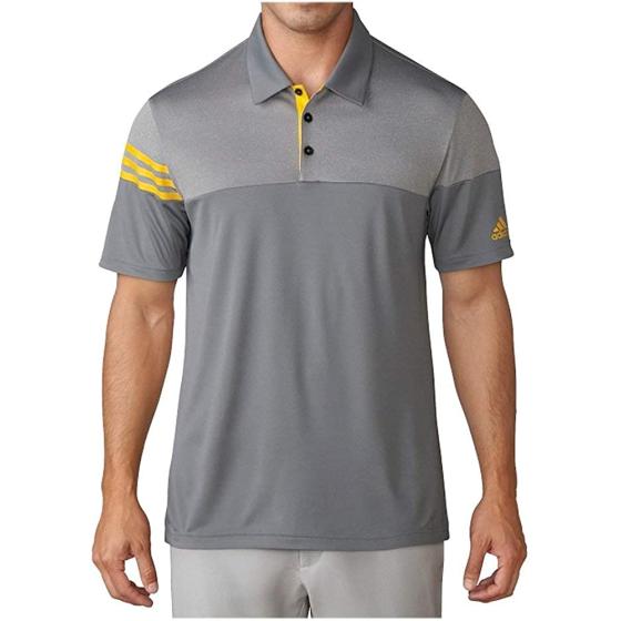 adidas Golf Men's 3-Stripes Heather Block Polo