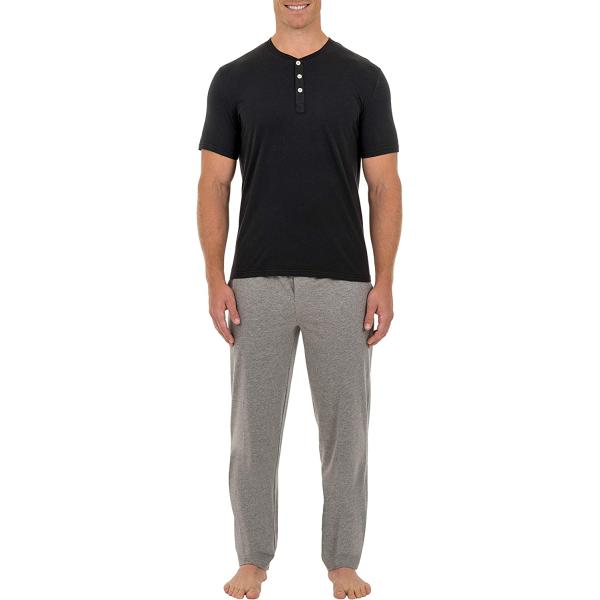 Fruit of the Loom Men's 2-Piece Jersey Knit Pajama Set