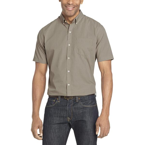 Van Heusen Men's Wrinkle Free Short Sleeve Button Down Check Shirt