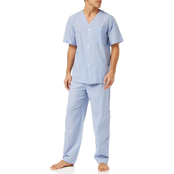 Fruit of the Loom Men's Broadcloth Short Sleeve Top and Long Pants Pajama Set