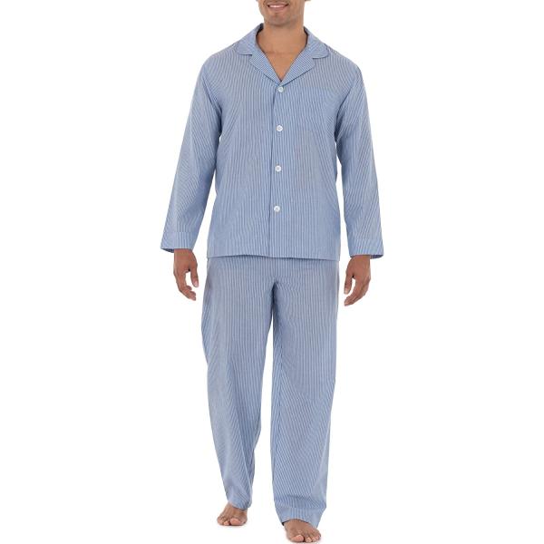 Fruit of the Loom Men's Long Sleeve Broadcloth Pajama Set