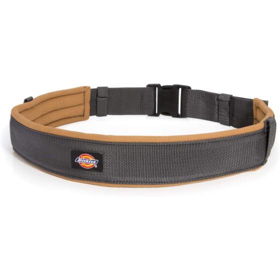 Dickies Heavy-Duty Padded Work Belt for Contractors, Quick-Release Buckle, Adjustable, 3-Inch Width, Holds Most Tool Belt Pouches, Grey/Tan
