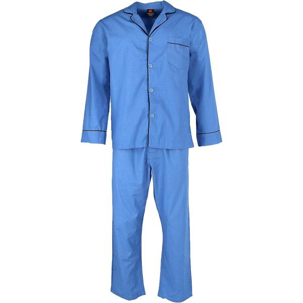Hanes Men's Broadcloth Long Sleeve Pajama Set