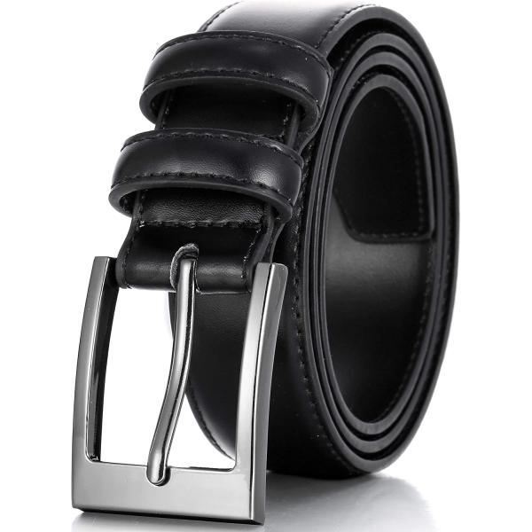 Marino’s Men Genuine Leather Dress Belt with Single Prong Buckle