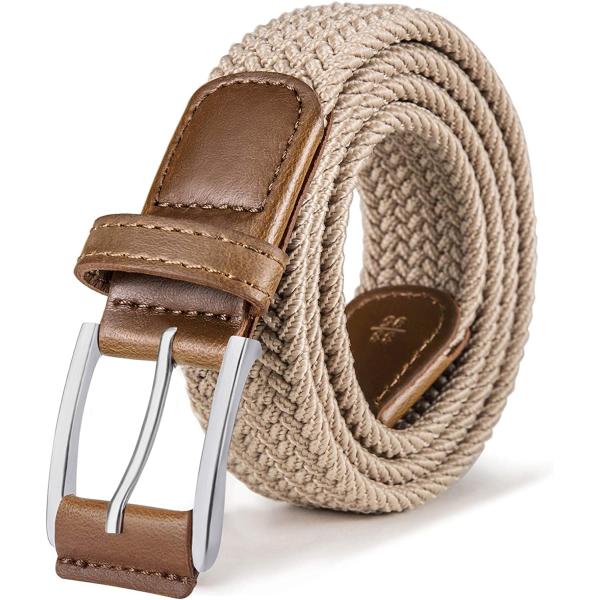 BULLIANT Stretch Belt Men, Mens Woven Braided Web Belt 1 3/8 for Golf Casual Pants Shirts Jeans