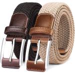 BULLIANT Belt for Men 2Pack, Mens Stretch Braided Web Belt Elastic for Casual Golf Hunting Pants Jeans,1 3/8"