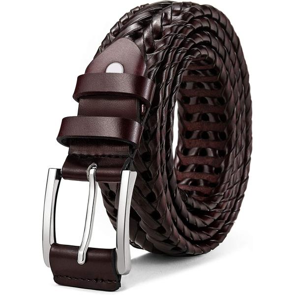 BULLIANT Mens Belts, Leather Woven Braided Belts for Men Casual Jeans Golf,Anyfit,Gift Boxed