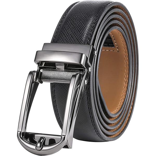 Marino's Mens Genuine Leather Ratchet Dress Belt with Open Linxx Buckle