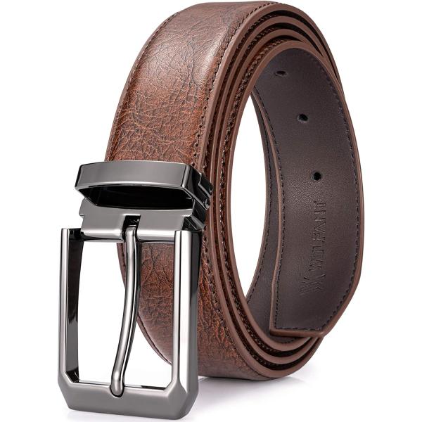 WOLFANT Men's Dress Casual Every Day Genuine Leather Belt with Single Prong Buckle