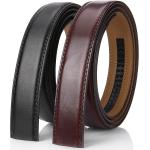 [2 Pack] Mio Marino Mens Genuine Leather Ratchet Belt Replacement Strap 1 1/8 Without Buckle