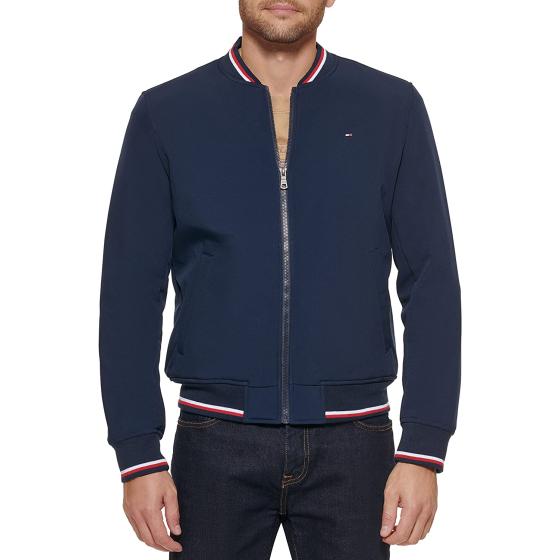Tommy Hilfiger Men's Lightweight Varsity Rib Knit Bomber Jacket