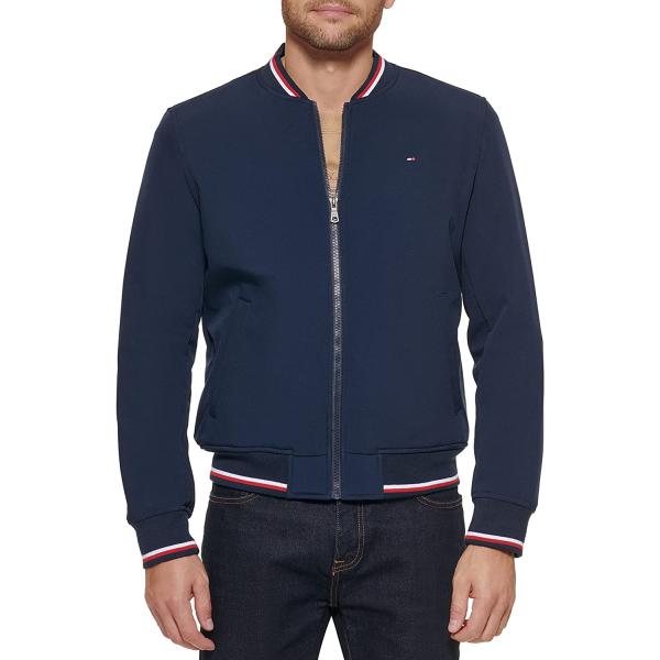 Tommy Hilfiger Men's Lightweight Varsity Rib Knit Bomber Jacket