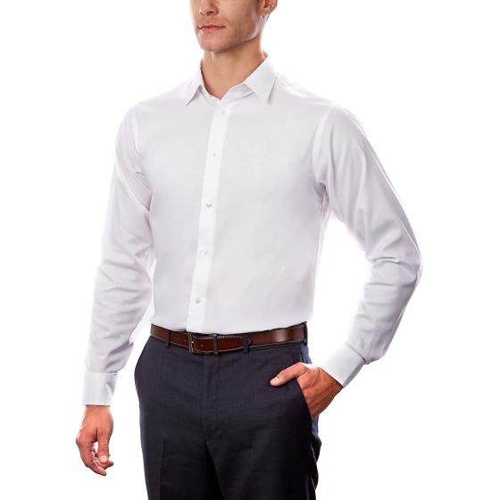 Calvin Klein Men's Dress Shirt Regular Fit Non Iron Stretch Solid