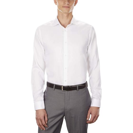 Calvin Klein Men's Dress Shirt Slim Fit Non Iron Stretch Solid French Cuff