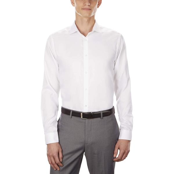 Calvin Klein Men's Dress Shirt Slim Fit Non Iron Stretch Solid French Cuff