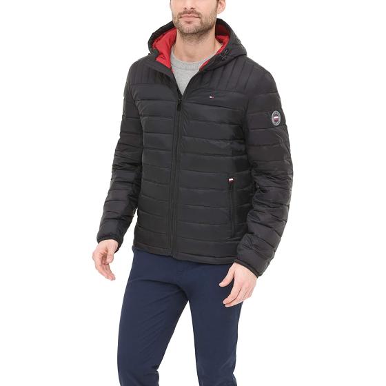Tommy Hilfiger Men's Water Resistant Ultra Loft Filled Hooded Puffer Jacket