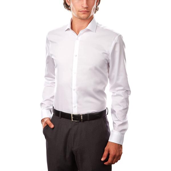 Calvin Klein Men's Dress Shirt Xtreme Slim Fit Non Iron Herringbone