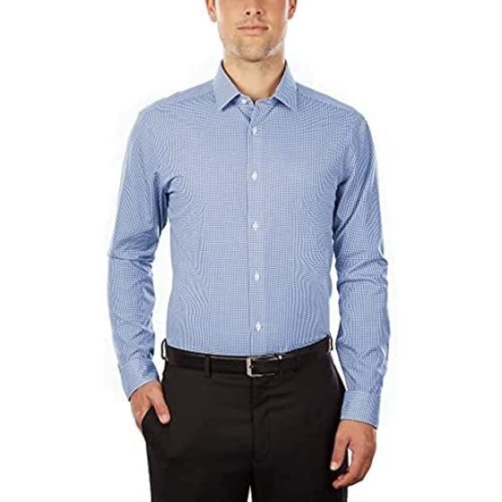 Calvin Klein Men's Dress Shirt Slim Fit Non Iron Gingham