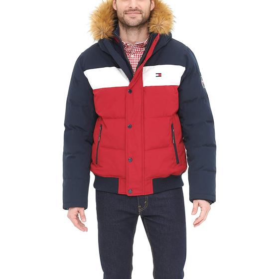 Tommy Hilfiger Men's Arctic Cloth Quilted Snorkel Bomber Jacket