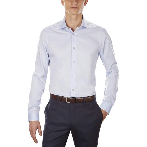 Calvin Klein Men's Dress Shirt Slim Fit Non Iron Herringbone Spread Collar