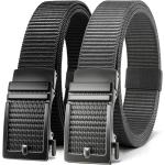 CHAOREN Ratchet Belt for Men 2 Pack - Nylon Mens Belts Casual 1 3/8" - Outside Tail Golf Belt Easier to Tighten