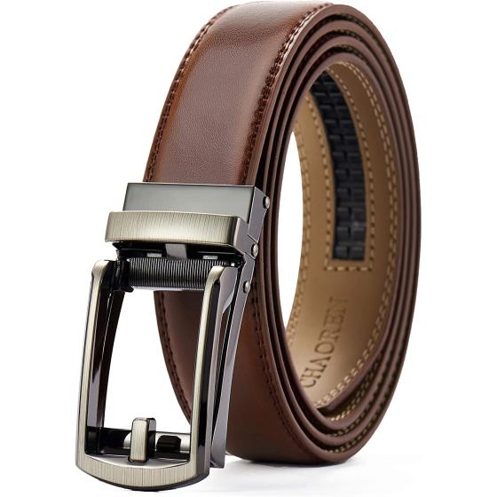 CHAOREN Dress Belts for Men - Mens Ratchet Belt 1 1/4" Adjustable with Click Buckle - Perfect Companion to Mens Dress Shoes
