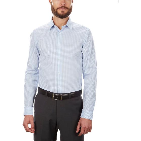Calvin Klein Men's Dress Shirt Non Iron Stretch Slim Fit Check