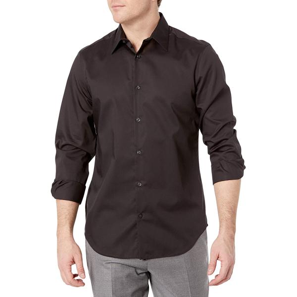 Perry Ellis Men's Long Sleeve Twill Noniron Medium Spread Collar Shirt