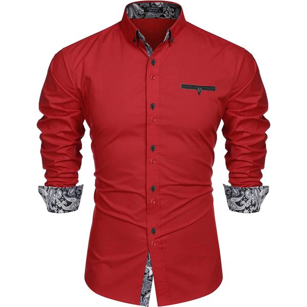 COOFANDY Men's Dress Shirt Long Sleeve Casual Button Down Shirts